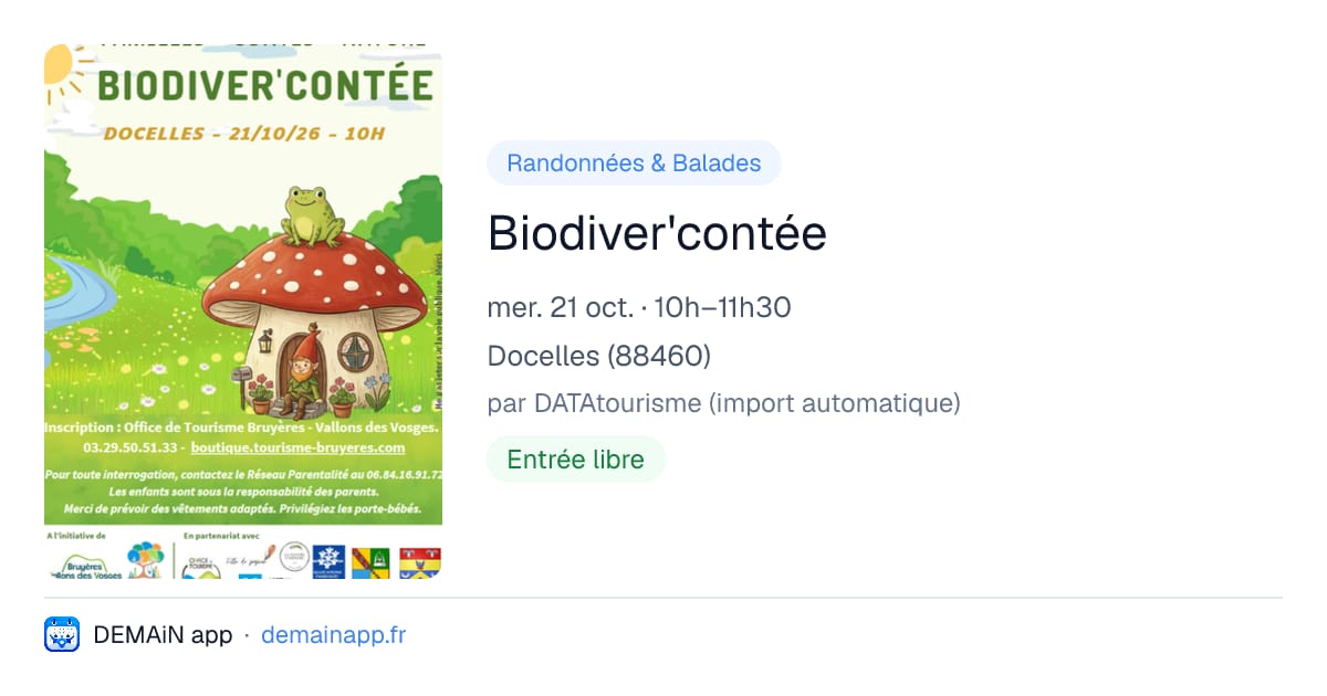 Biodiver'contée — Docelles