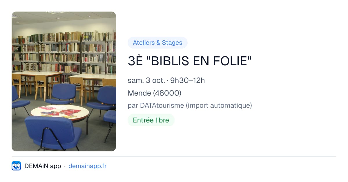 3È "BIBLIS EN FOLIE" — Mende