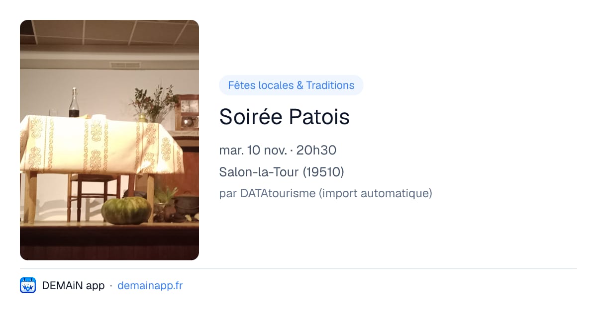 Soirée Patois — Salon-la-Tour