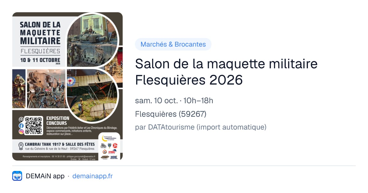 Salon de la maquette militaire Flesquières 2026 — Flesquières