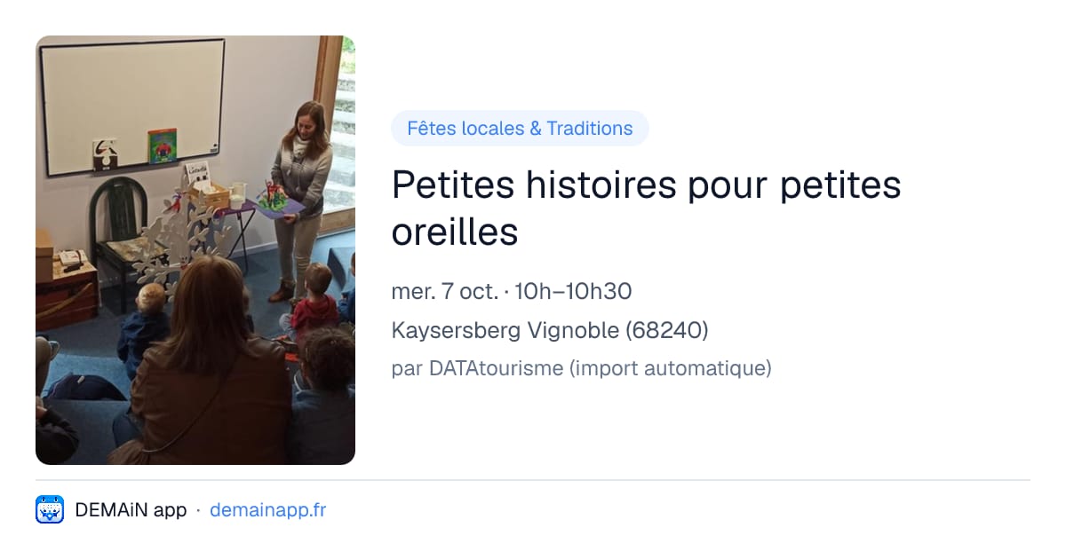 Petites histoires pour petites oreilles — Kaysersberg Vignoble
