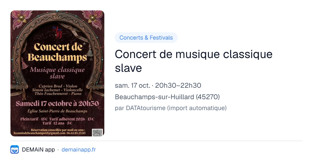 Concert de musique classique slave — Beauchamps-sur-Huillard