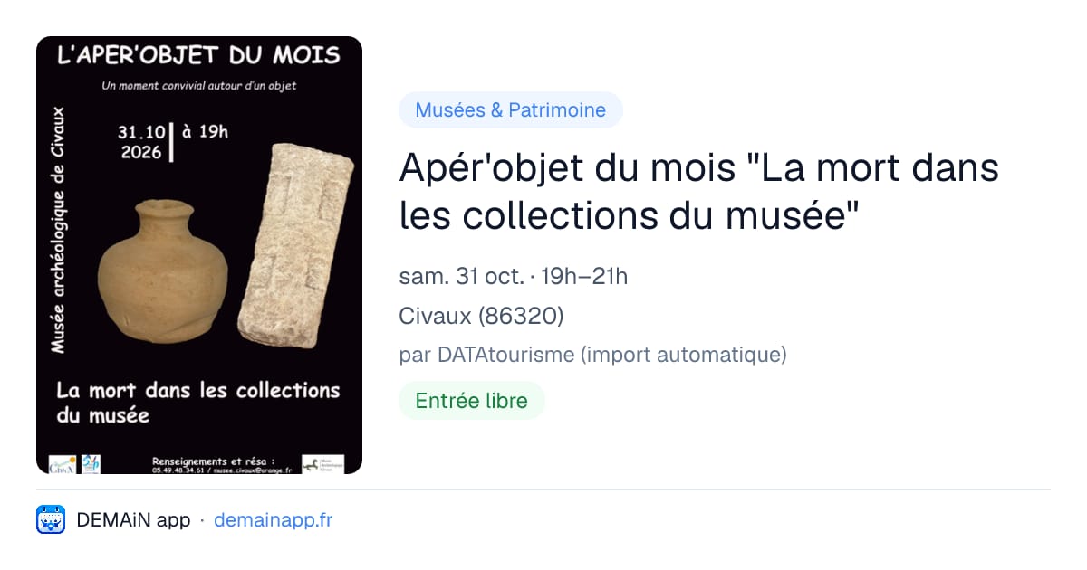 Apér'objet du mois "La mort dans les collections du musée" — Civaux
