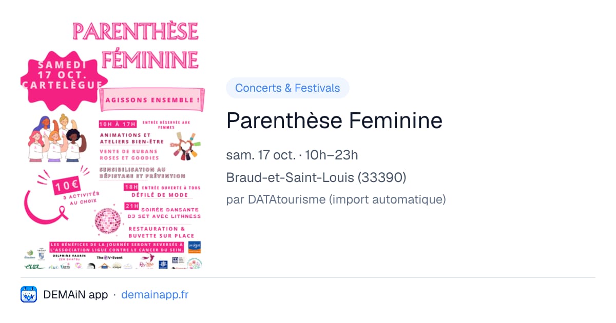 Parenthèse Feminine — Braud-et-Saint-Louis