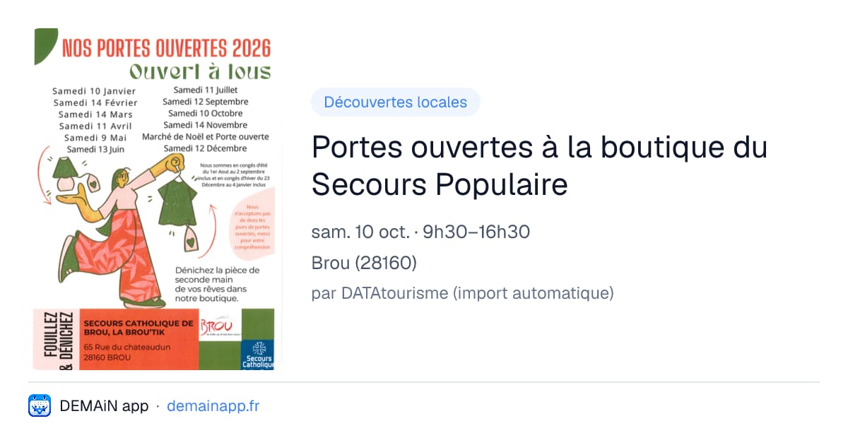 Portes ouvertes à la boutique du Secours Populaire — Brou
