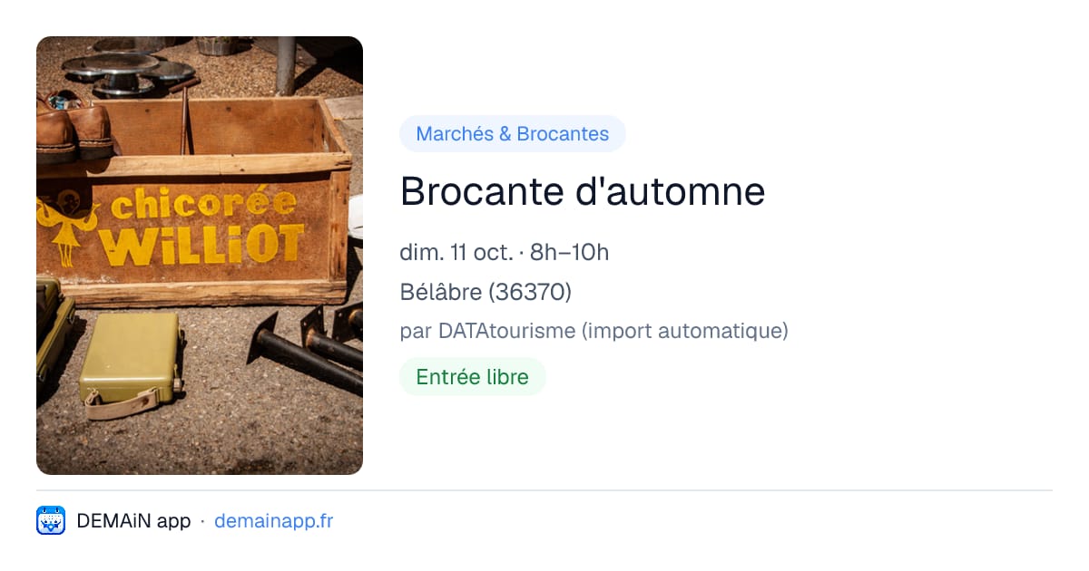 Brocante d'automne — Bélâbre
