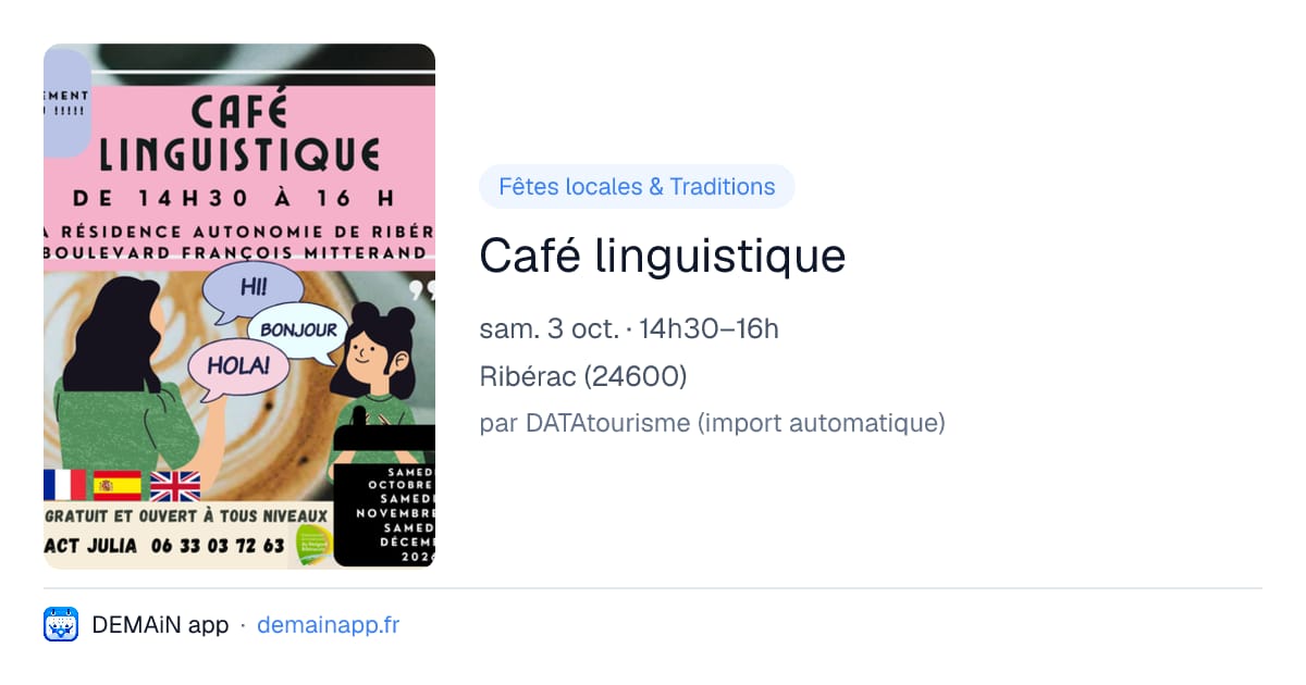 Café linguistique — Ribérac