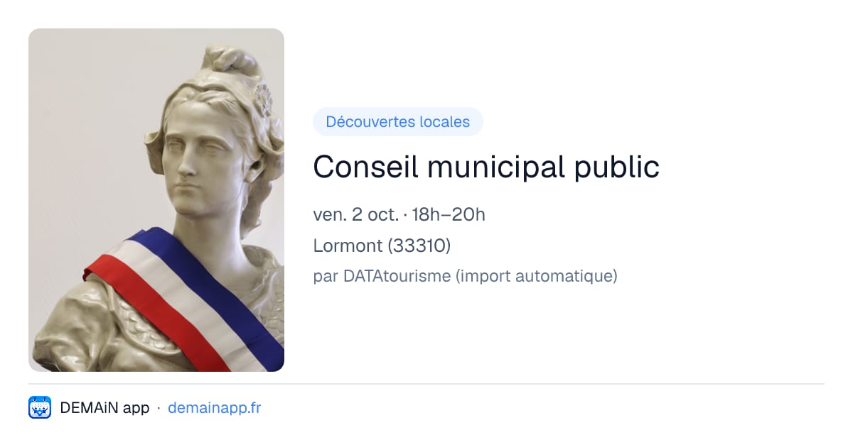 Conseil municipal public — Lormont