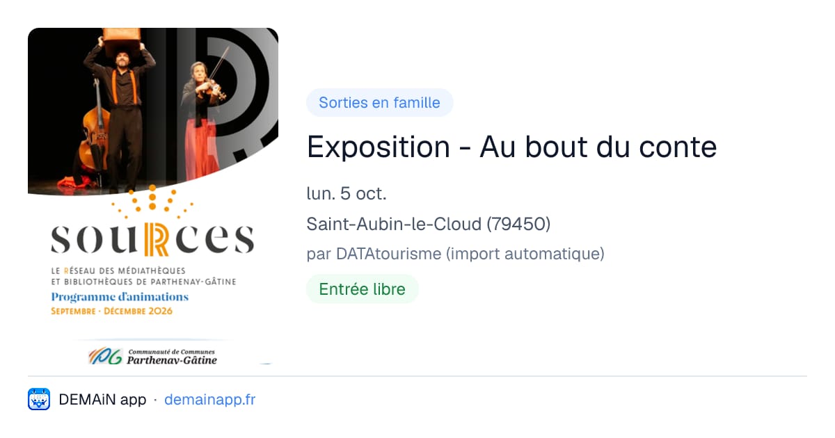 Exposition - Au bout du conte — Saint-Aubin-le-Cloud