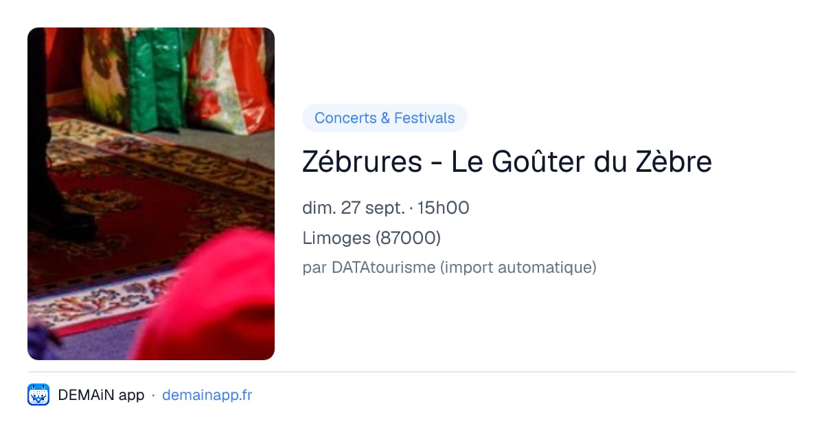 Zébrures - Le Goûter du Zèbre — Limoges