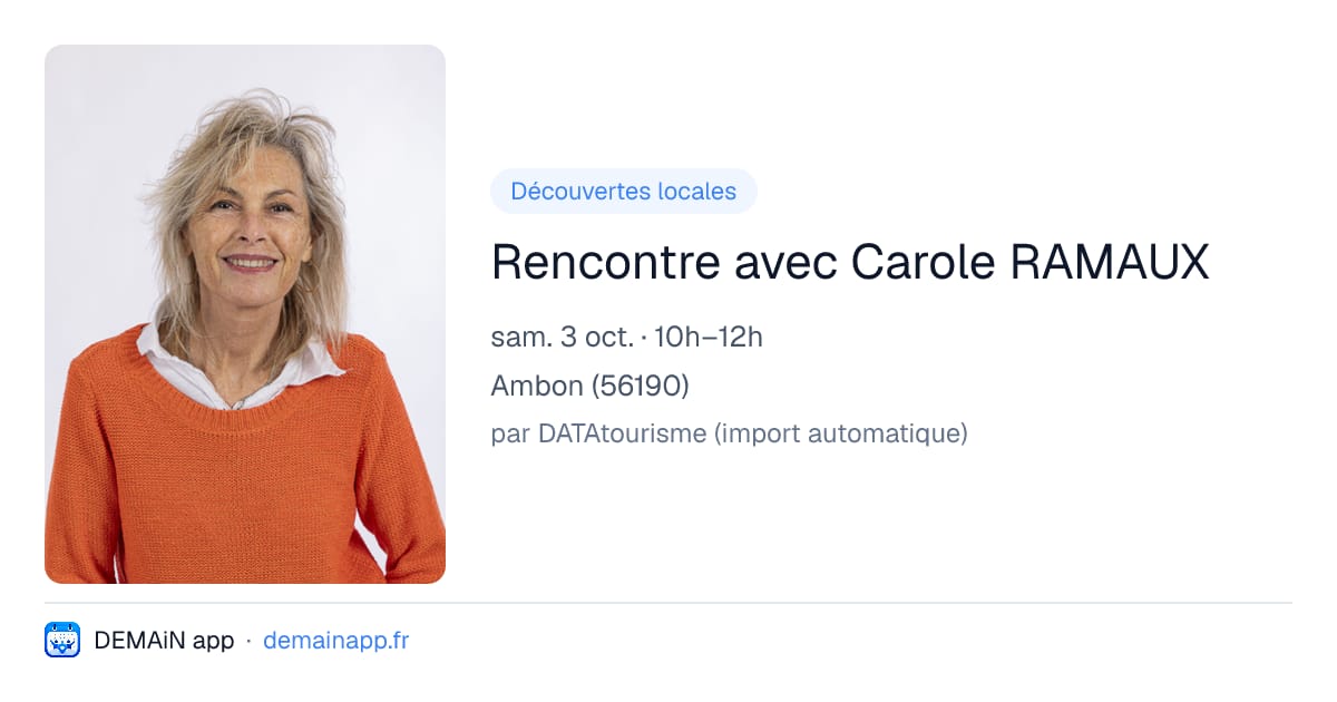 Rencontre avec Carole RAMAUX — Ambon