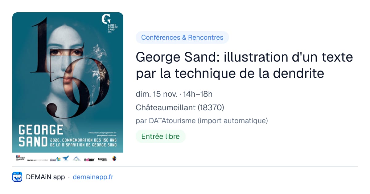 George Sand: illustration d'un texte par la technique de la dendrite — Châteaumeillant