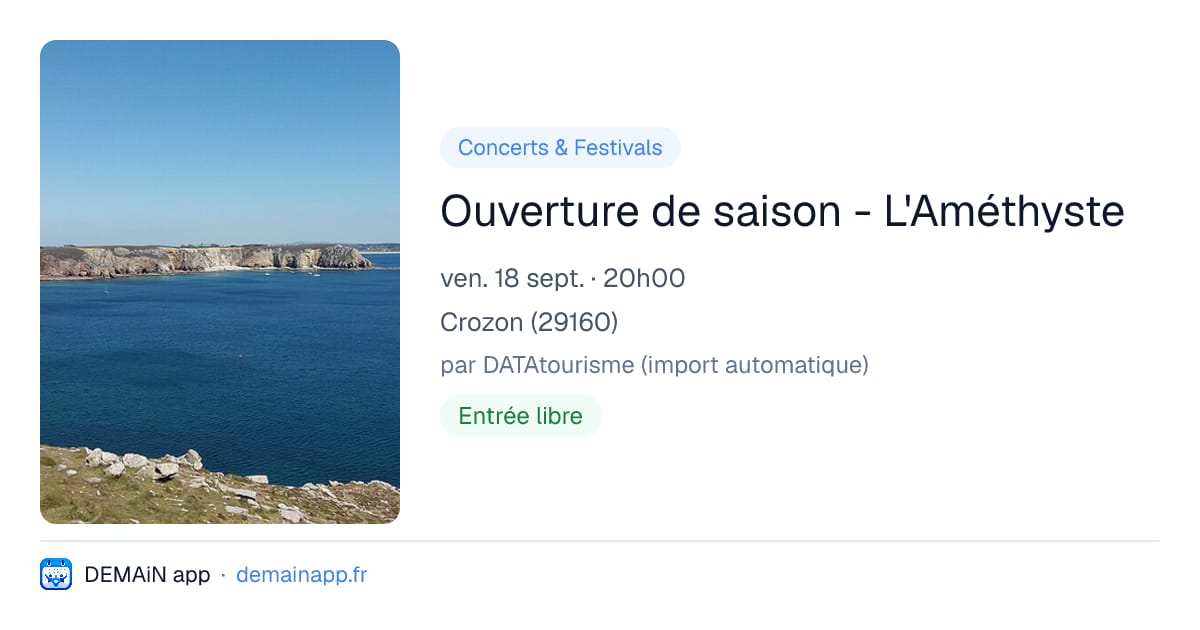 Ouverture de saison - L'Améthyste — Crozon