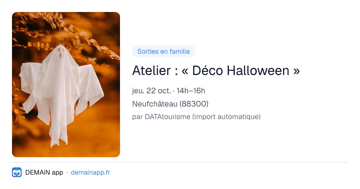 Atelier : « Déco Halloween » — Neufchâteau