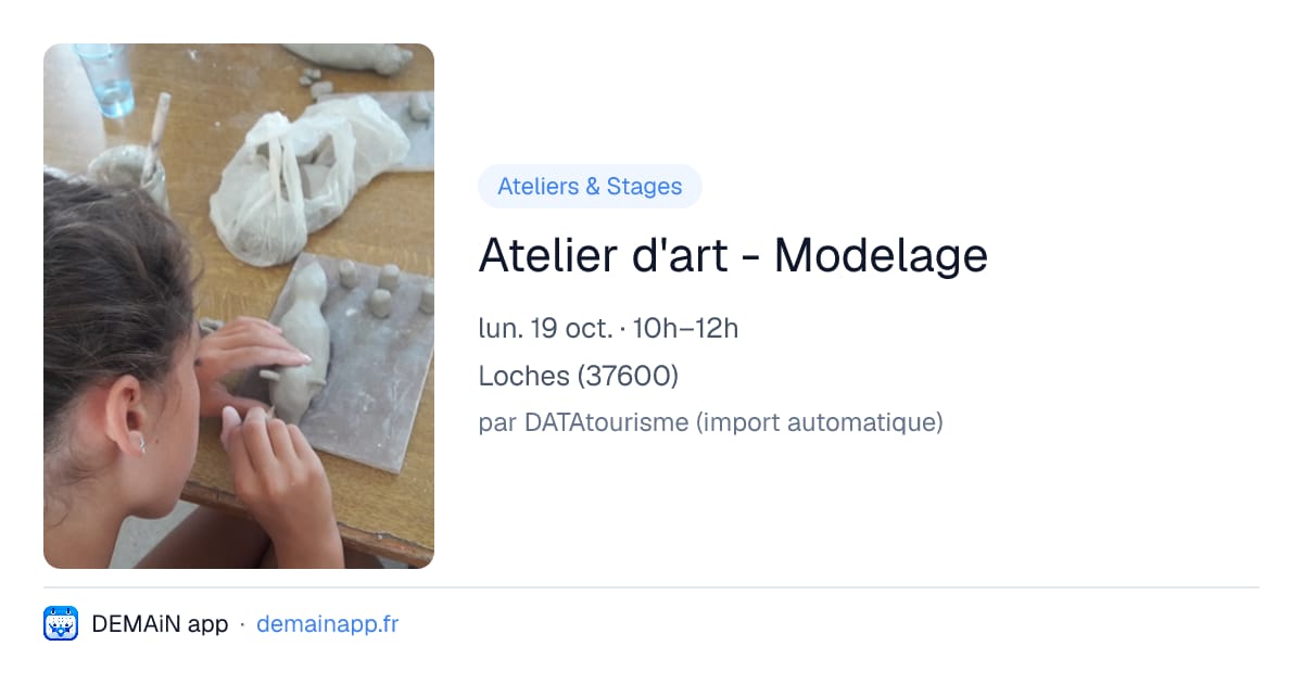 Atelier d'art - Modelage — Loches