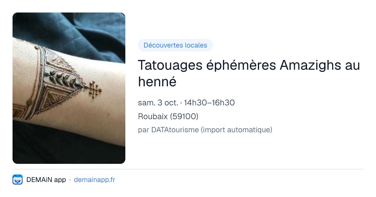 Tatouages éphémères Amazighs au henné — Roubaix