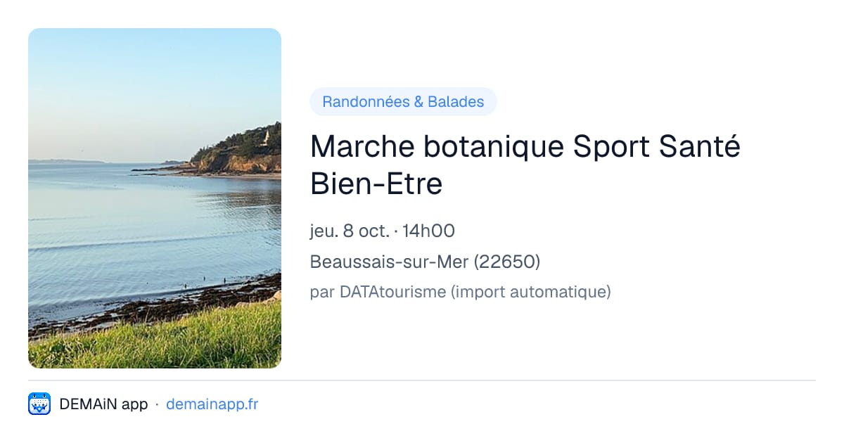 Marche botanique Sport Santé Bien-Etre — Beaussais-sur-Mer