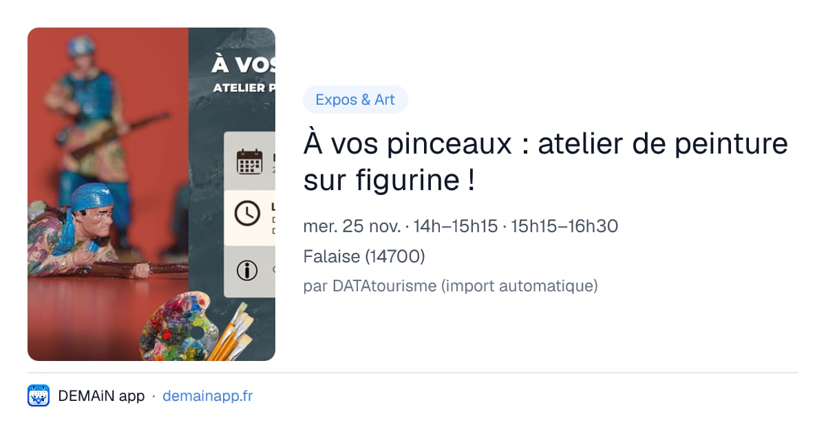 À vos pinceaux : atelier de peinture sur figurine ! — Falaise