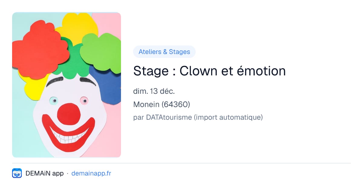 Stage : Clown et émotion — Monein