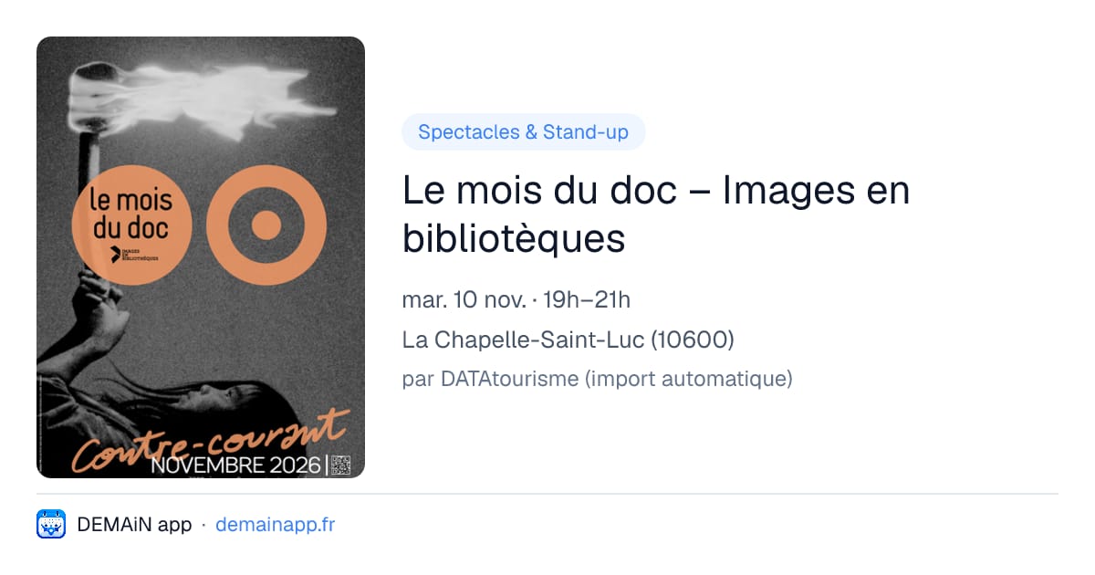 Le mois du doc – Images en bibliotèques — La Chapelle-Saint-Luc