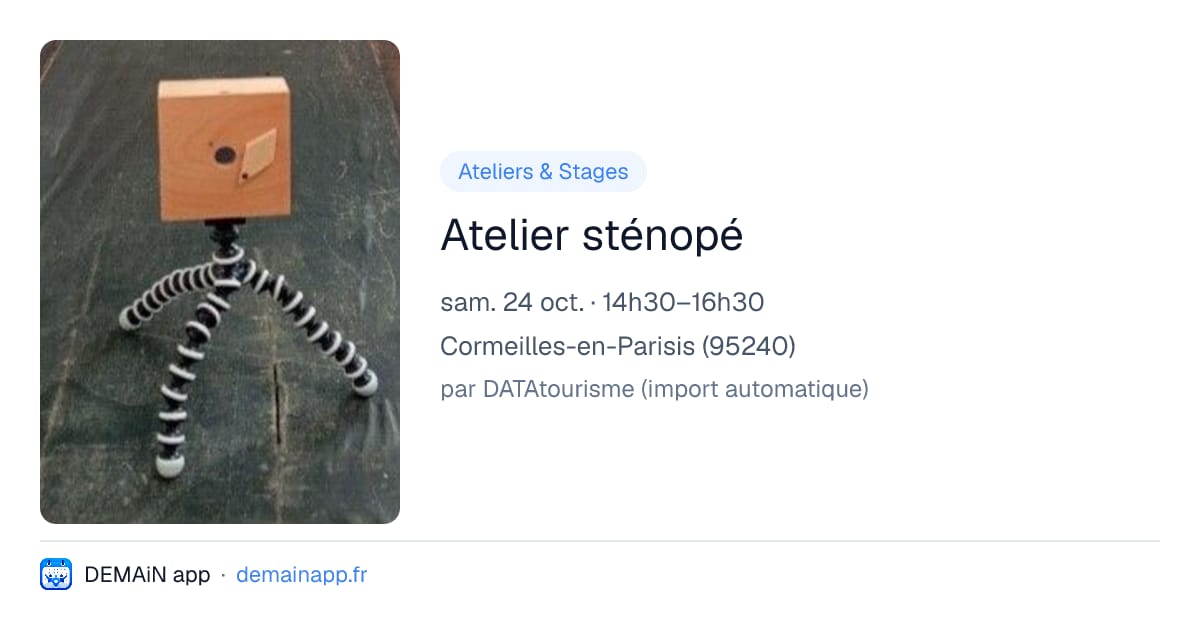 Atelier sténopé — Cormeilles-en-Parisis