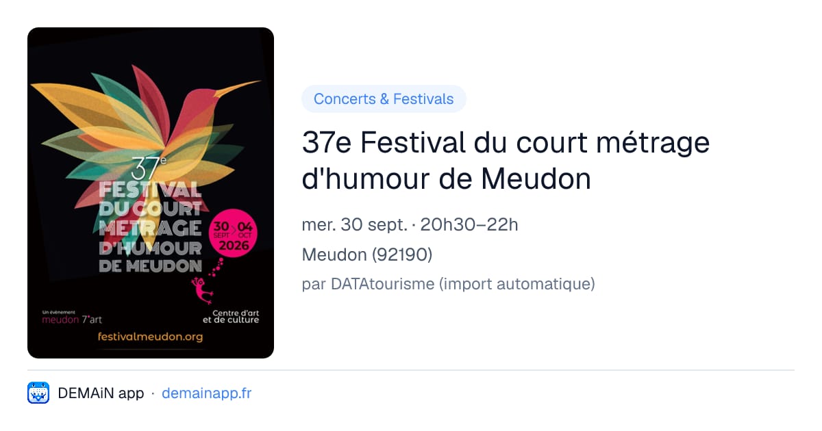 37e Festival du court métrage d'humour de Meudon — Meudon