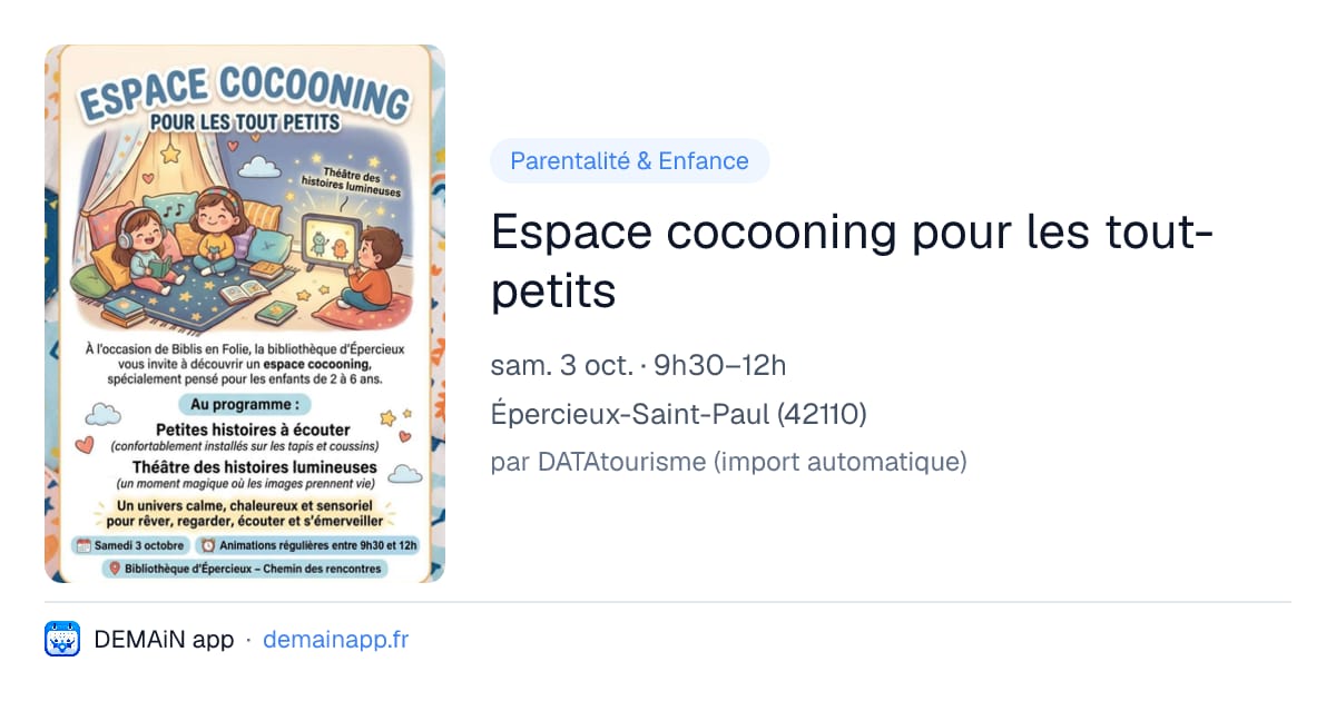 Espace cocooning pour les tout-petits — Épercieux-Saint-Paul