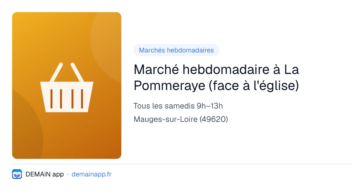 Marché hebdomadaire à La Pommeraye (face à l'église) — Mauges-sur-Loire