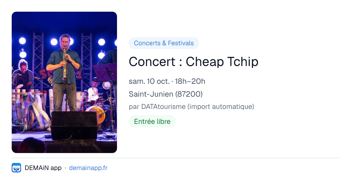 Concert : Cheap Tchip — Saint-Junien