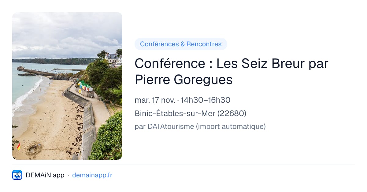 Conférence : Les Seiz Breur par Pierre Goregues — Binic-Étables-sur-Mer