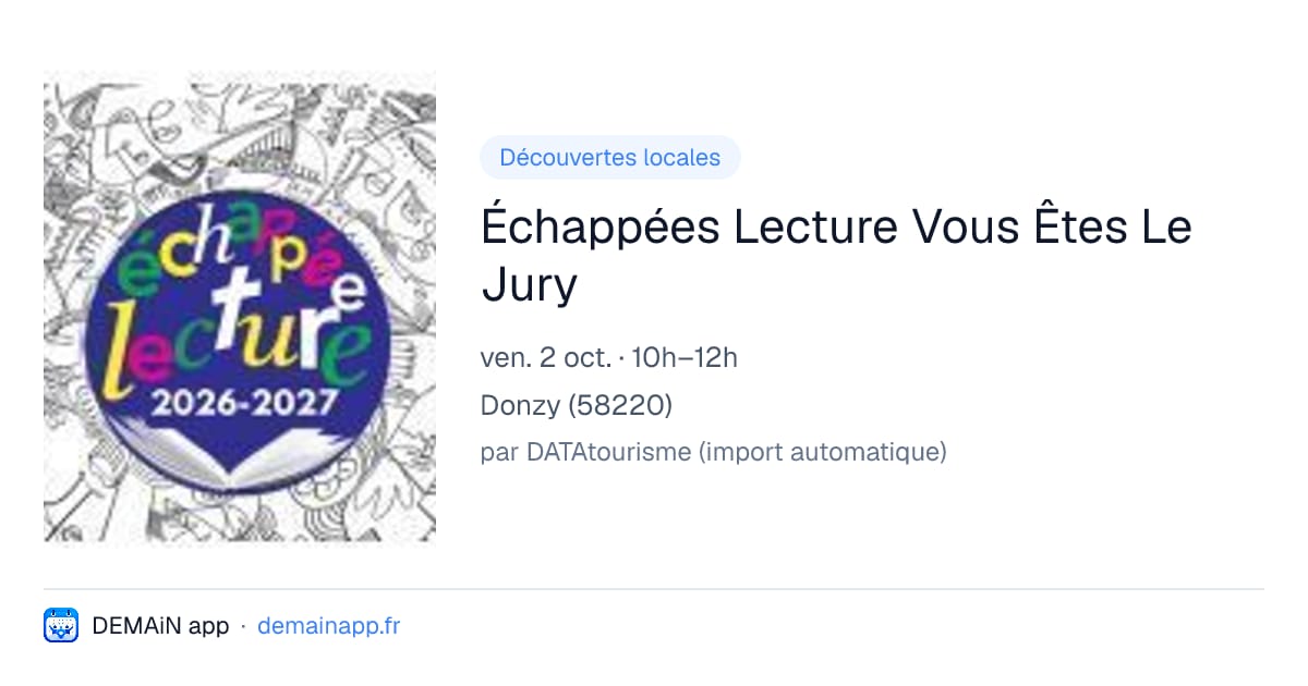 Échappées Lecture Vous Êtes Le Jury — Donzy