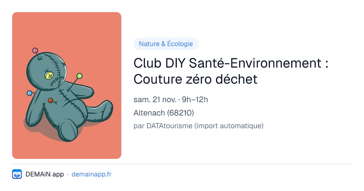 Club DIY Santé-Environnement : Couture zéro déchet — Altenach