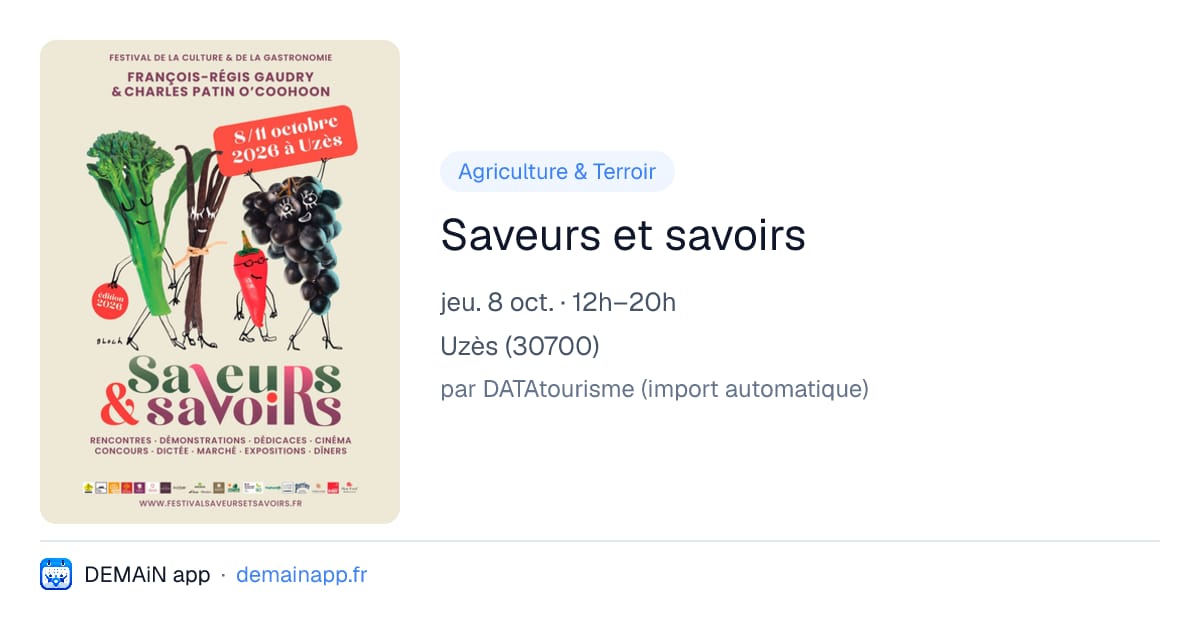 Saveurs et savoirs — Uzès