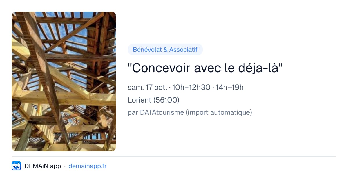 "Concevoir avec le déja-là" — Lorient