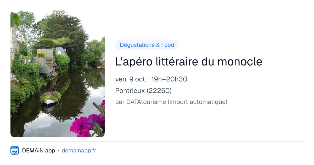 L'apéro littéraire du monocle — Pontrieux
