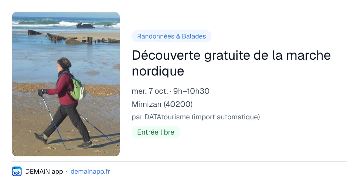 Découverte gratuite de la marche nordique — Mimizan