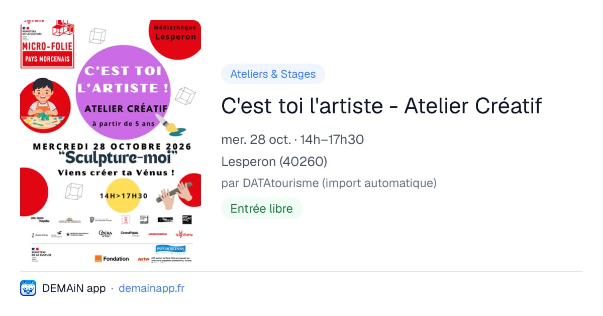 C'est toi l'artiste - Atelier Créatif — Lesperon