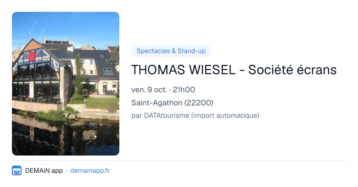 THOMAS WIESEL - Société écrans — Saint-Agathon
