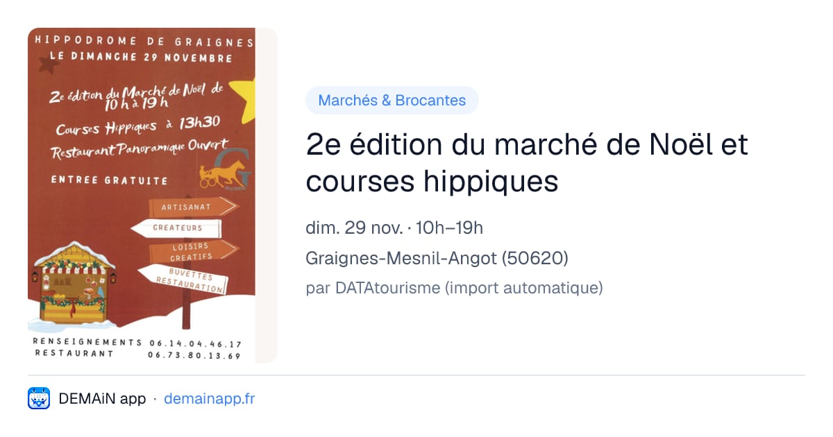2e édition du marché de Noël et courses hippiques — Graignes-Mesnil-Angot