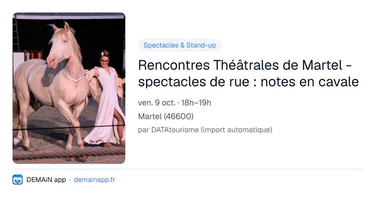 Rencontres Théâtrales de Martel - spectacles de rue : notes en cavale — Martel