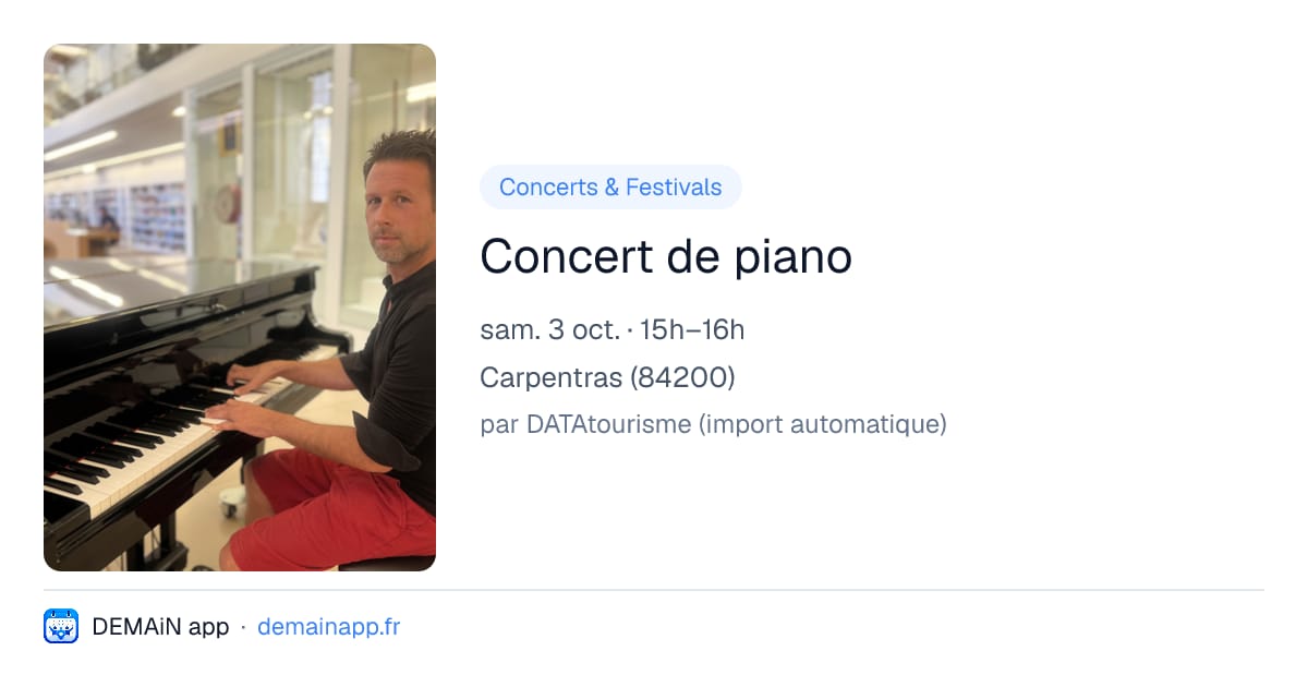 Concert de piano — Carpentras