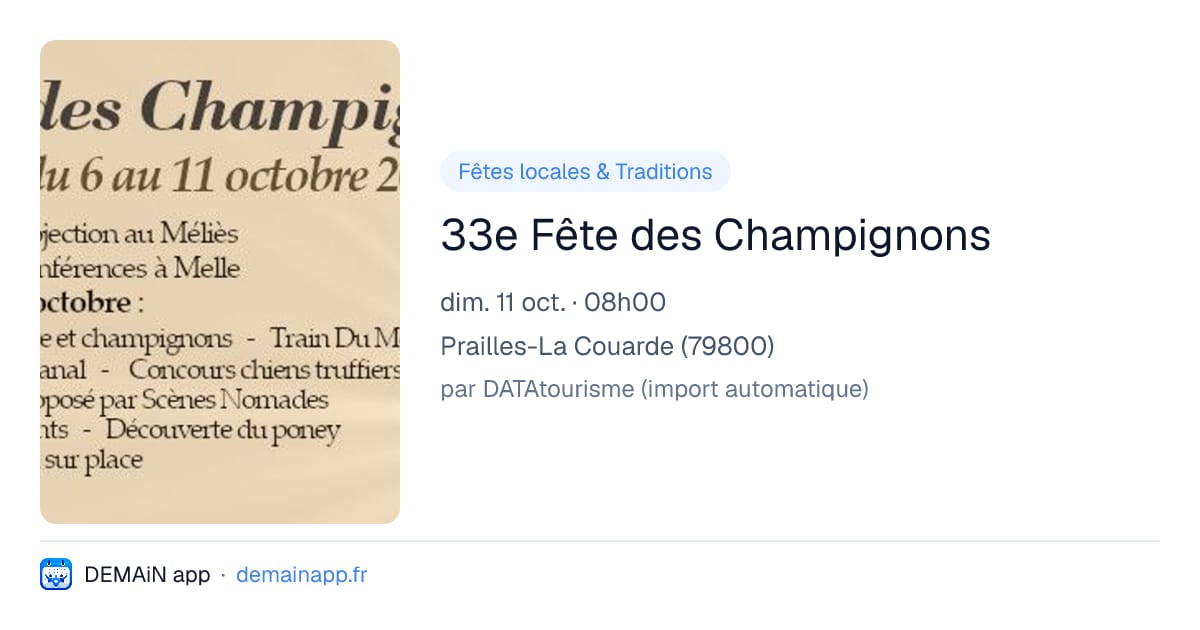 33e Fête des Champignons — Prailles-La Couarde