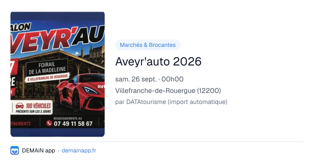 Aveyr'auto 2026 — Villefranche-de-Rouergue