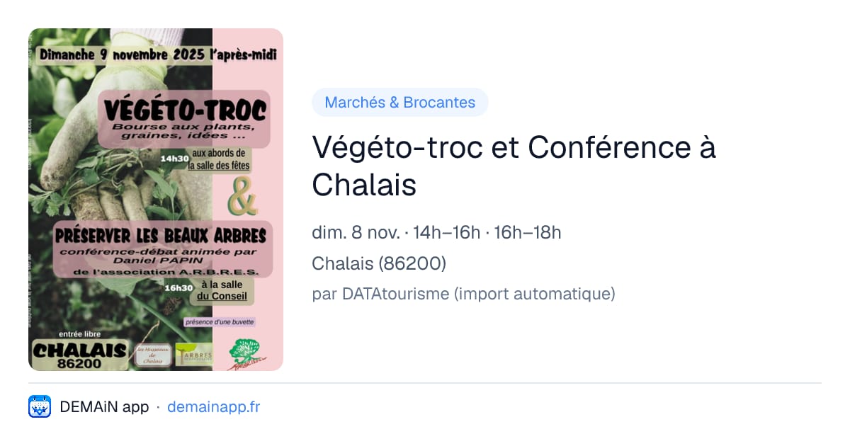 Végéto-troc et Conférence à Chalais — Chalais