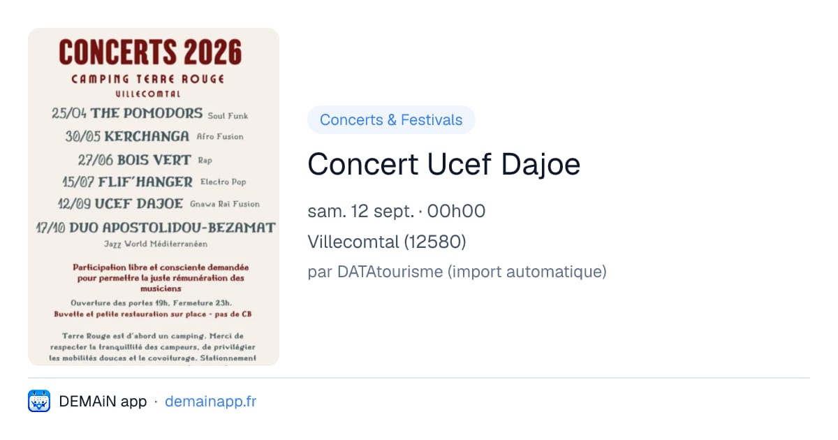 Concert Ucef Dajoe — Villecomtal