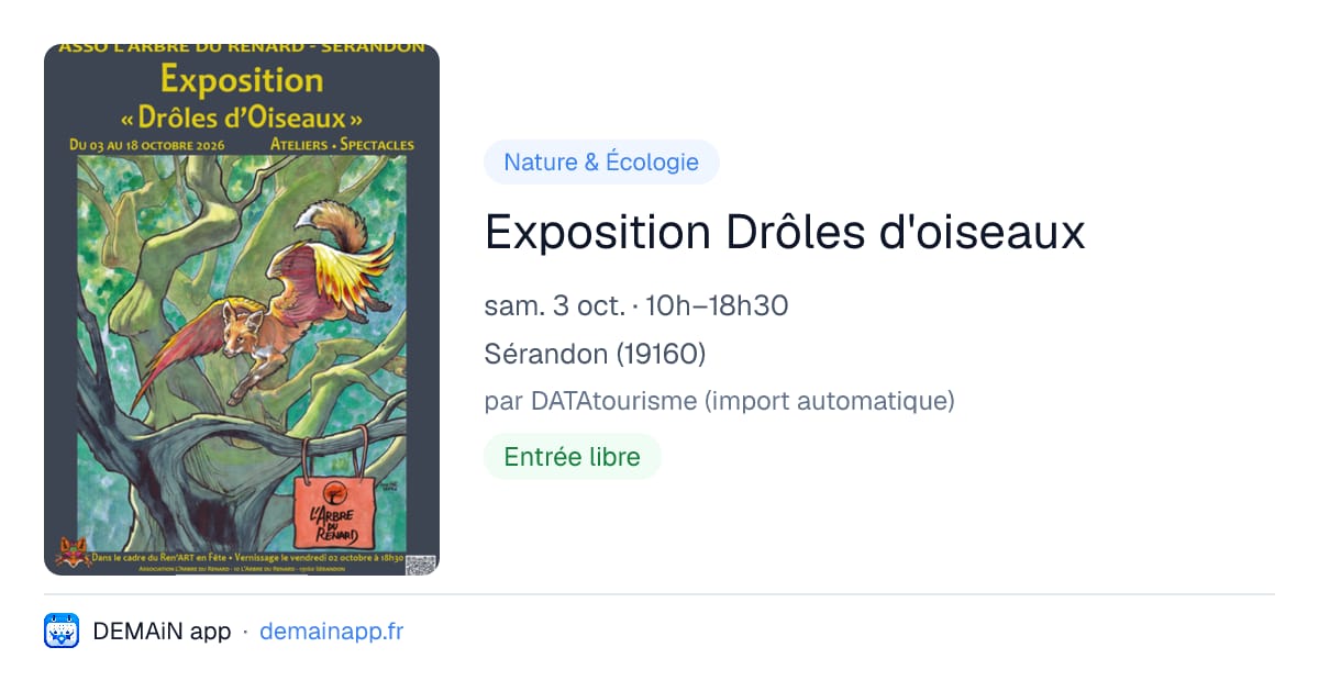 Exposition Drôles d'oiseaux — Sérandon