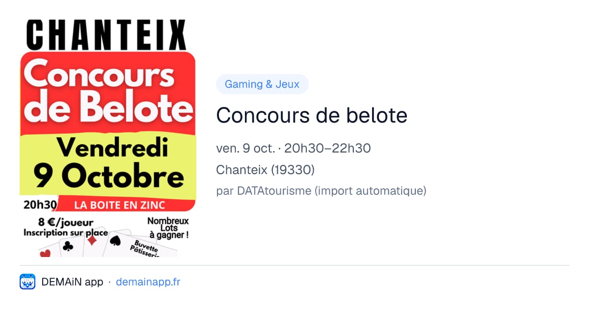 Concours de belote — Chanteix