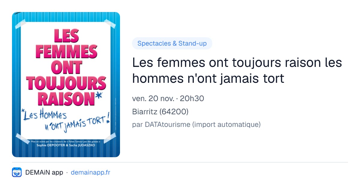Les femmes ont toujours raison les hommes n'ont jamais tort — Biarritz