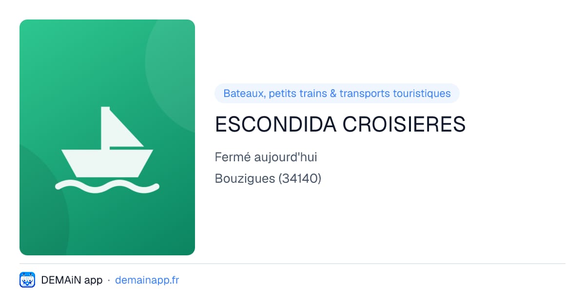ESCONDIDA CROISIERES — Bouzigues