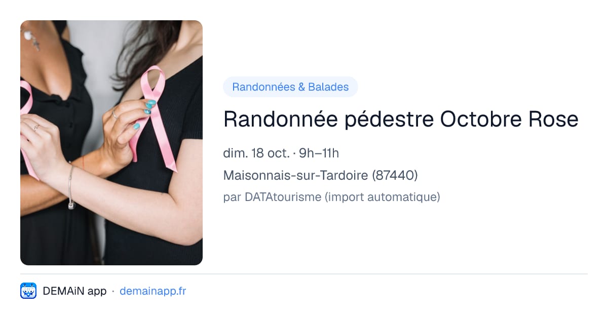 Randonnée pédestre Octobre Rose — Maisonnais-sur-Tardoire